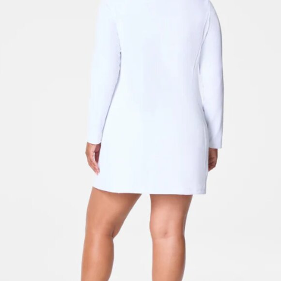 Spanx Shape Get Moving Rib Long Sleeve Zip Front Dress XL NWT - Picture 2 of 5